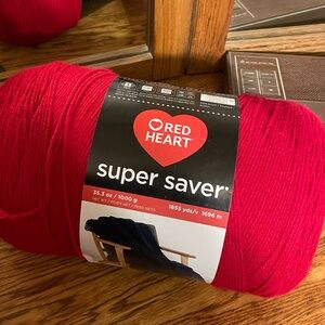 35.3 oz/1000 g Red Heart Super Saver Yarn in Cherry Red - one skein